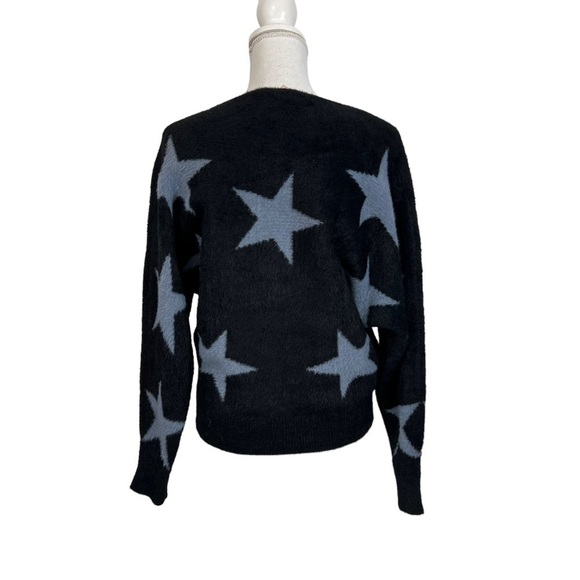 Philosophy Women Fuzzy Thick Knit Star Sweater Dolman Sleeve - Picture 3 of 7